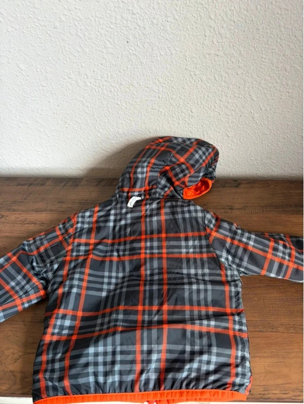 Columbia Reversible Orange/Plaid Puffer Coat size 6-12M